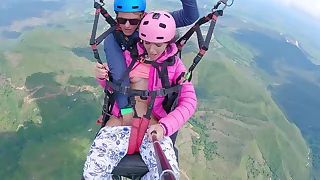 Wet Pussy SQUIRTING Atop 2200m High In Slay rub elbows with Clouds while PARAGLIDING